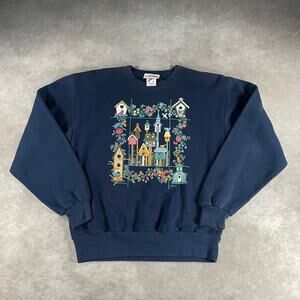90's Women's Grandma Core Bird Folkore Graphic Sweater Small